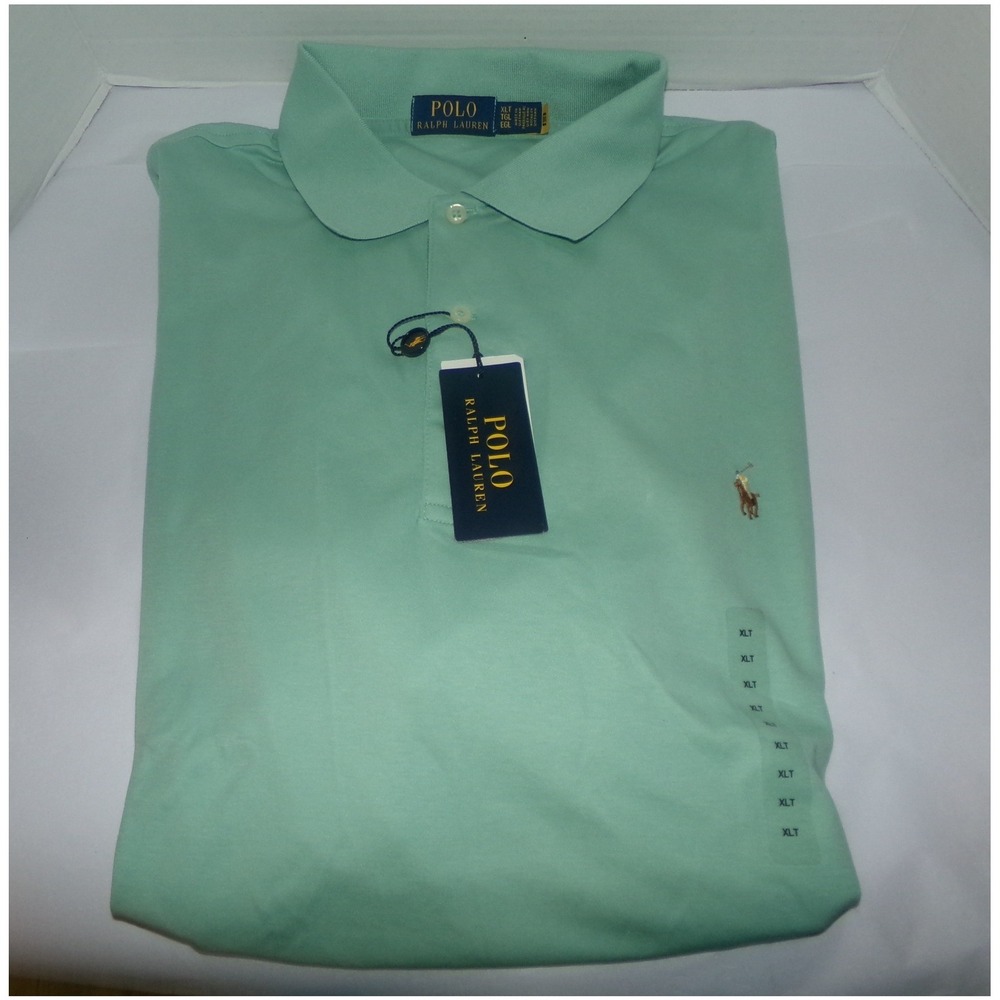 Polo Ralph Lauren Mens XLT Tall Mint Green Short Sleeve Pony Logo Polo Shirt NWT
